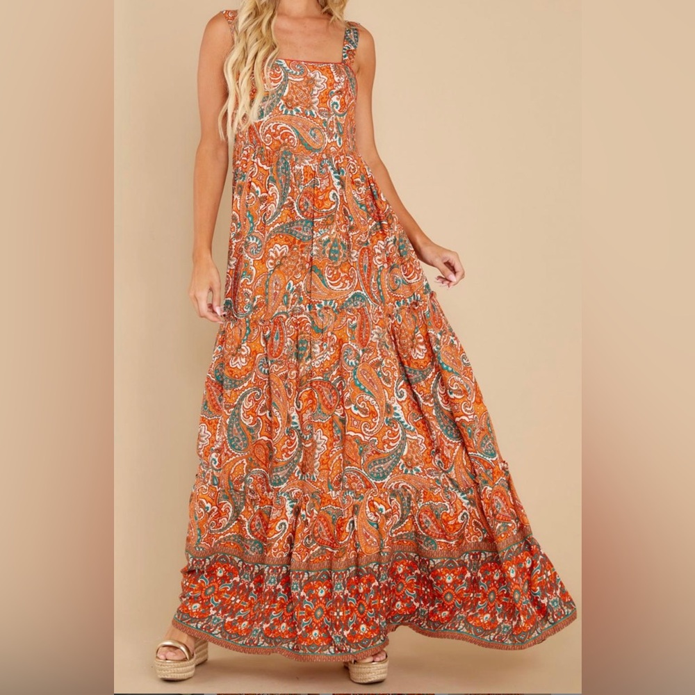 Paisley Printed Maxi Dress